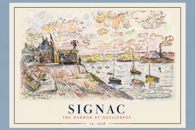 Signac The Harbor at Quellebeuf No2 - Póster
