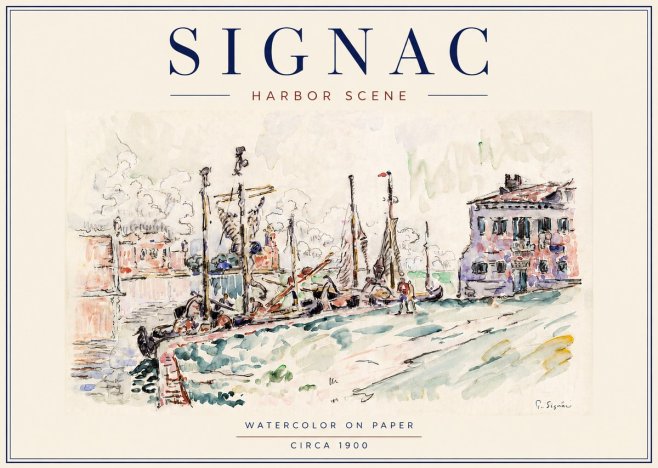 Signac Harbor Scene No5 - Póster