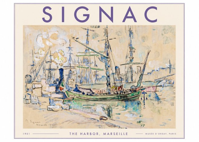 Signac The Harbor, Marseille No3 - Póster