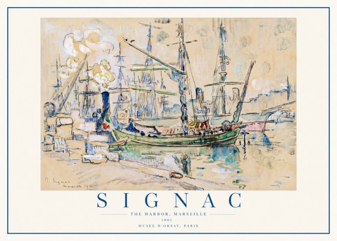 Signac The Harbor, Marseille No4 - Póster