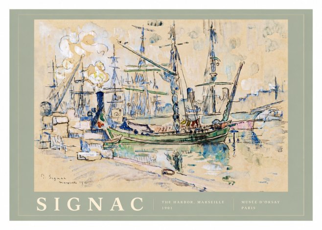 Signac The Harbor, Marseille No5 - Póster