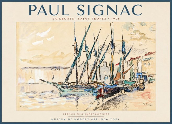 Signac Sailboats, Saint-tropez No5 - Póster