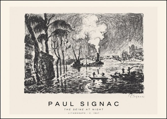 Signac The Seine at Night No1 - Póster