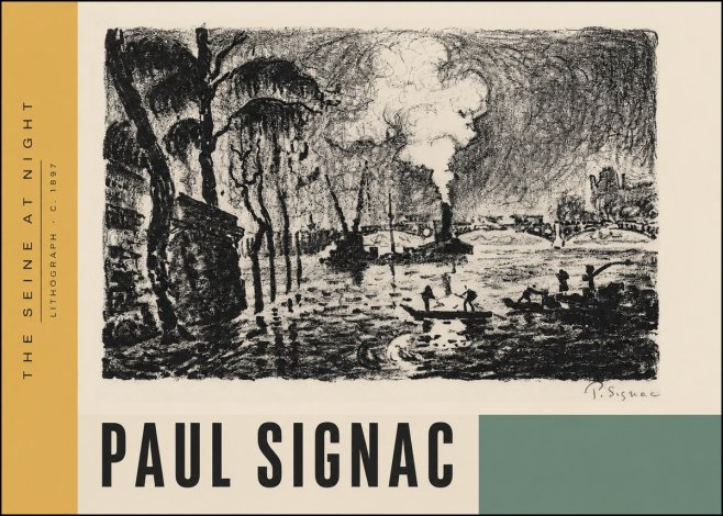 Signac The Seine at Night No4 - Póster
