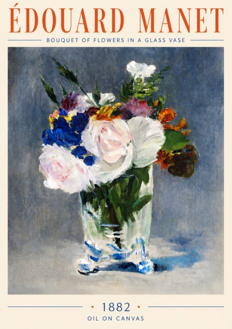 Édouard Manet Bouquet of Flowers in a Glass Vase No6 - Póster