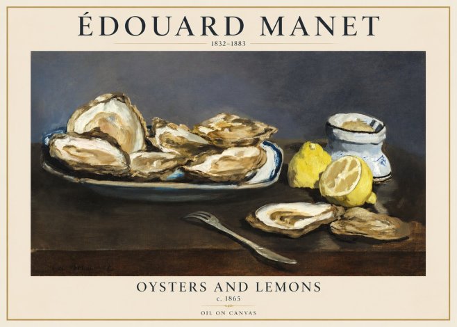 Édouard Manet Oysters and Lemons No1 - Póster