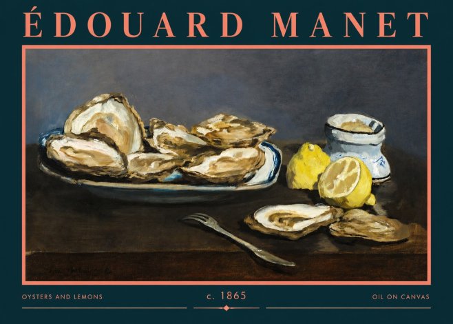 Édouard Manet Oysters and Lemons No2 - Póster