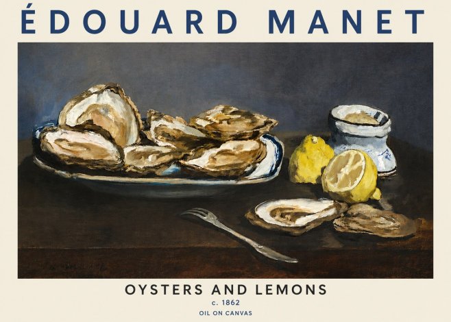 Édouard Manet Oysters and Lemons No5 - Póster