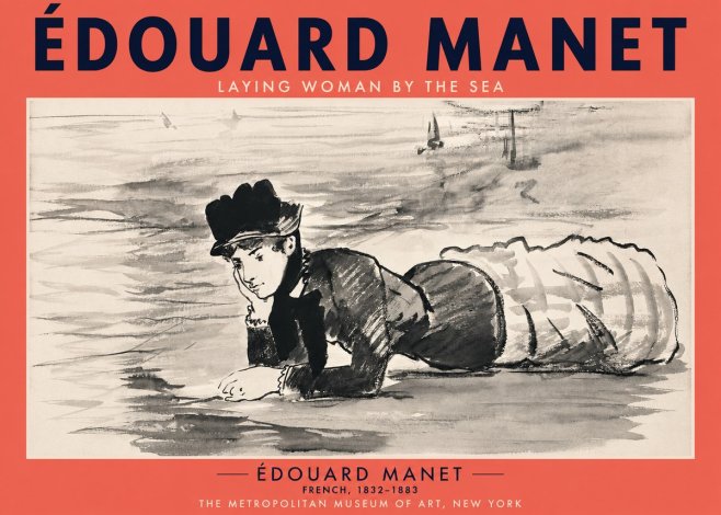 Édouard Manet Laying Woman by the Sea No2 - Póster