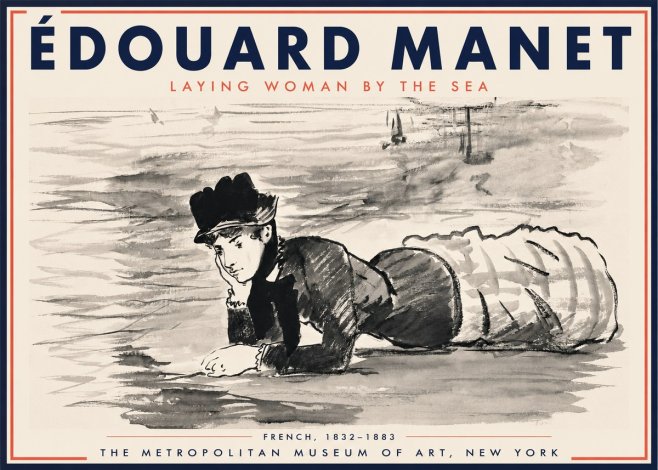 Édouard Manet Laying Woman by the Sea No3 - Póster