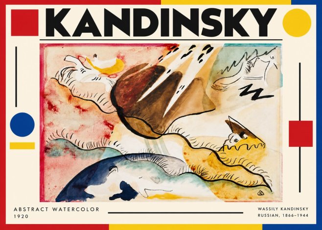 Kandinsky Abstract Watercolor No3 - Póster