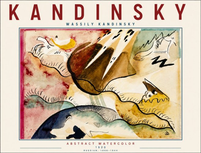 Kandinsky Abstract Watercolor No5 - Póster