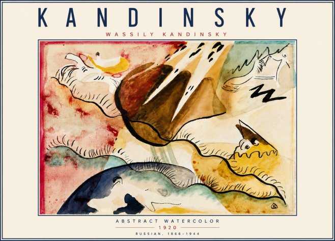Kandinsky Abstract Watercolor No6 - Póster