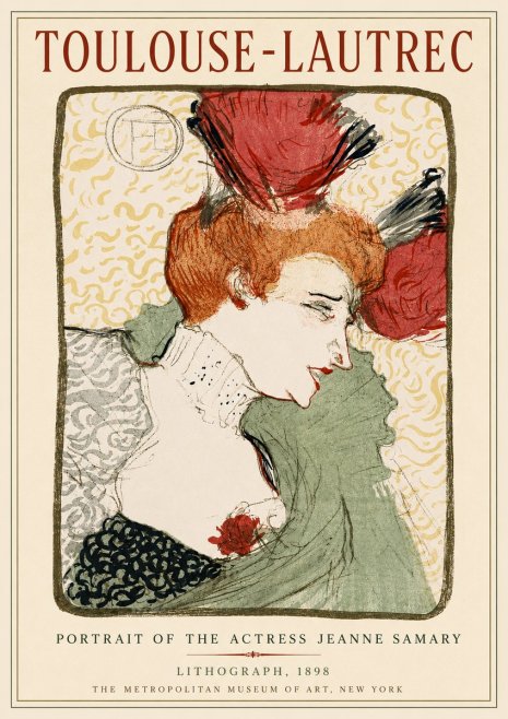 Toulouse-Lautrec Portrait of the Actress Jeanne Samary No6 - Póster