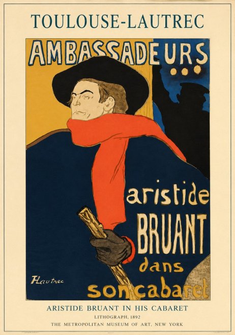 Toulouse-Lautrec Aristide Bruant in His Cabaret I No1 - Póster