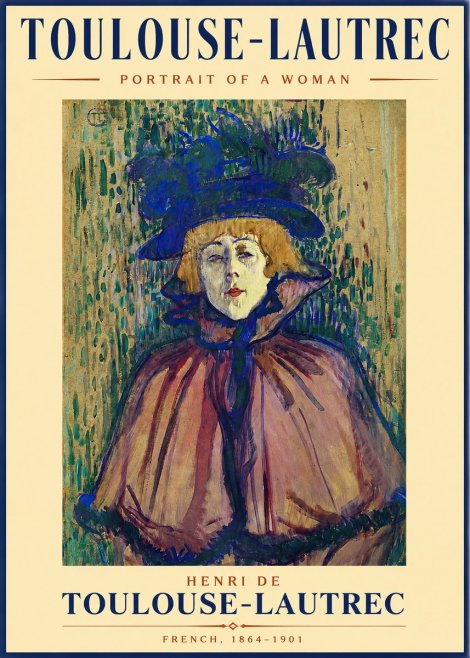 Toulouse-Lautrec Portrait of a Woman I No2 - Póster