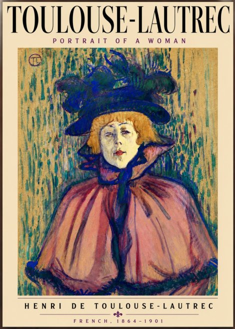 Toulouse-Lautrec Portrait of a Woman I No3 - Póster
