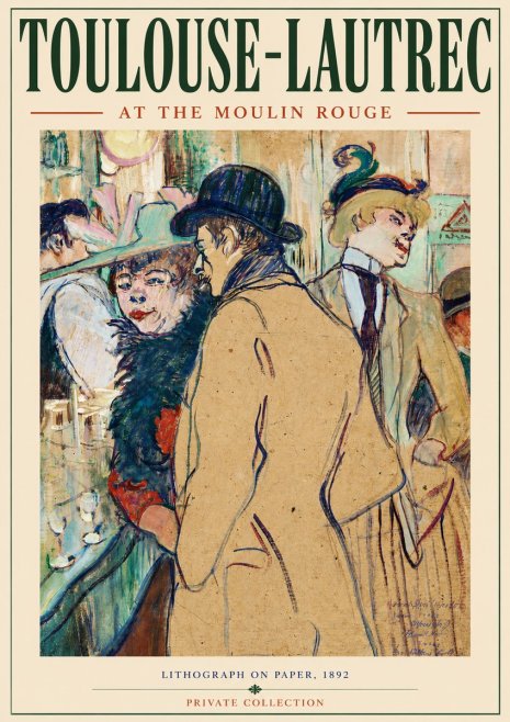 Toulouse-Lautrec At the Moulin Rouge II No3 - Póster
