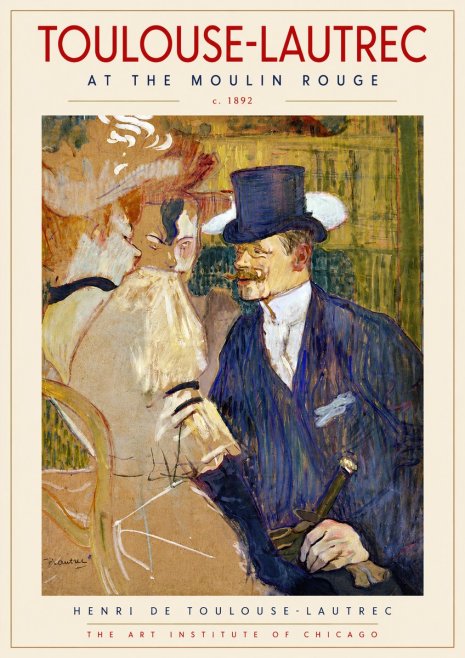 Toulouse-Lautrec At the Moulin Rouge III No3 - Póster