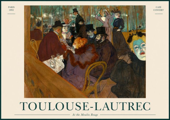 Toulouse-Lautrec At the Moulin Rouge IV No1 - Póster