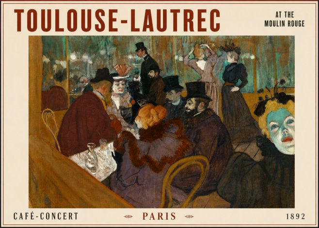 Toulouse-Lautrec At the Moulin Rouge IV No6 - Póster