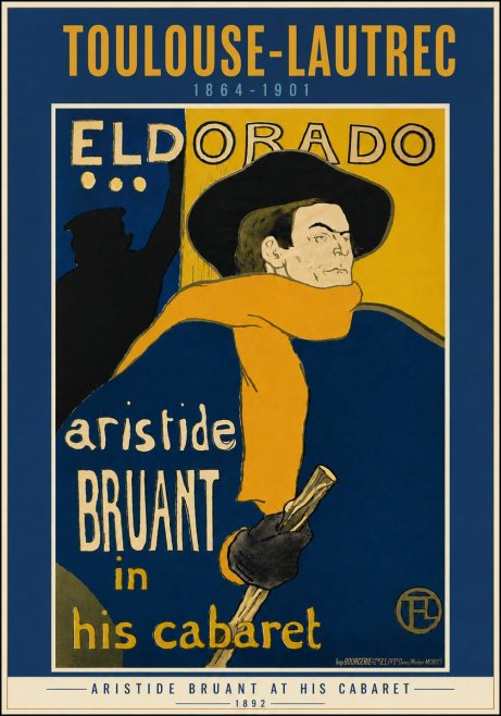 Toulouse-Lautrec Aristide Bruant at His Cabaret No4 - Póster