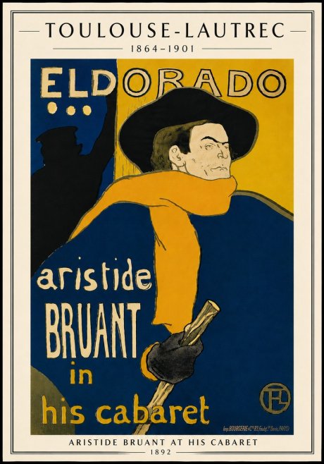 Toulouse-Lautrec Aristide Bruant at His Cabaret No5 - Póster