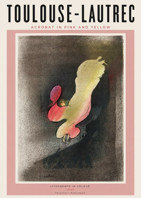 Toulouse-Lautrec Acrobat in Pink and Yellow No6 - Póster