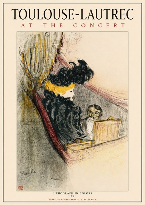 Toulouse-Lautrec At the Concert No1 - Póster