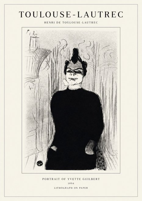 Toulouse-Lautrec Portrait of Yvette Guilbert No1 - Póster