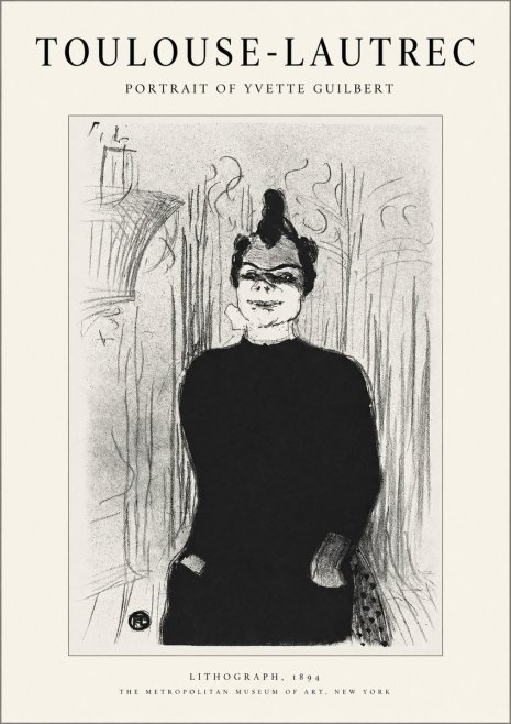 Toulouse-Lautrec Portrait of Yvette Guilbert No2 - Póster