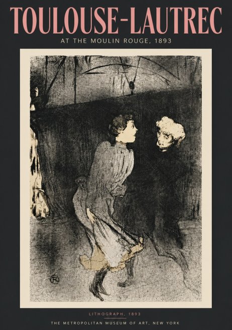 Toulouse-Lautrec At the Moulin Rouge VI No5 - Póster