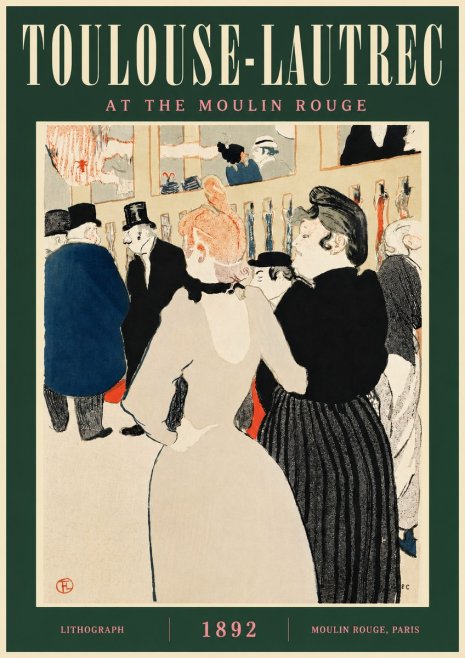 Toulouse-Lautrec At the Moulin Rouge VII No4 - Póster