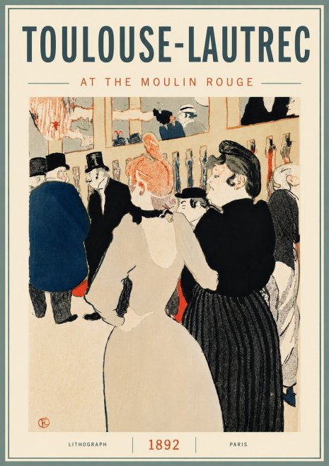 Toulouse-Lautrec At the Moulin Rouge VII No6 - Póster
