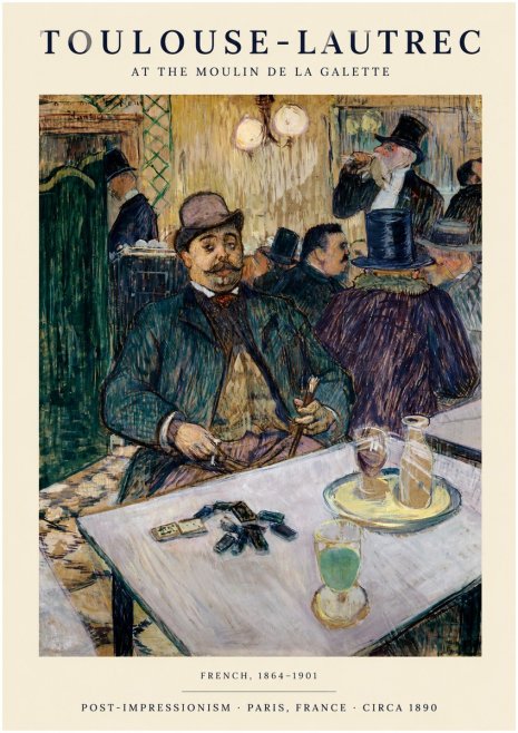Toulouse-Lautrec At the Moulin De La Galette No1 - Póster