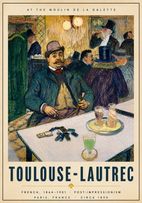 Toulouse-Lautrec At the Moulin De La Galette No6 - Póster