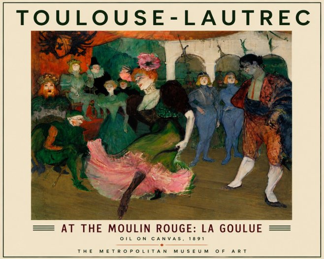Toulouse-Lautrec At the Moulin Rouge: La Goulue No4 - Póster