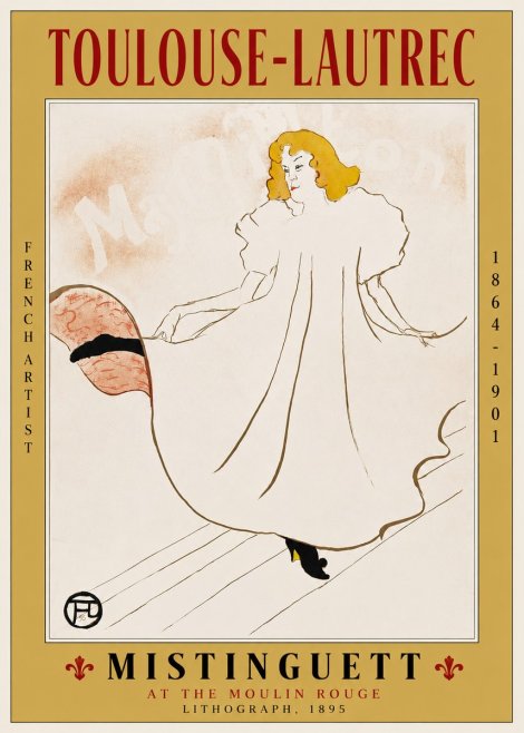 Toulouse-Lautrec Mistinguett at the Moulin Rouge No2 - Póster