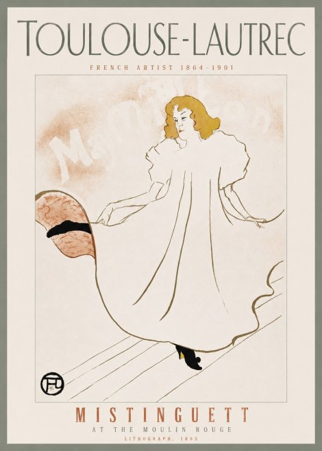 Toulouse-Lautrec Mistinguett at the Moulin Rouge No3 - Póster