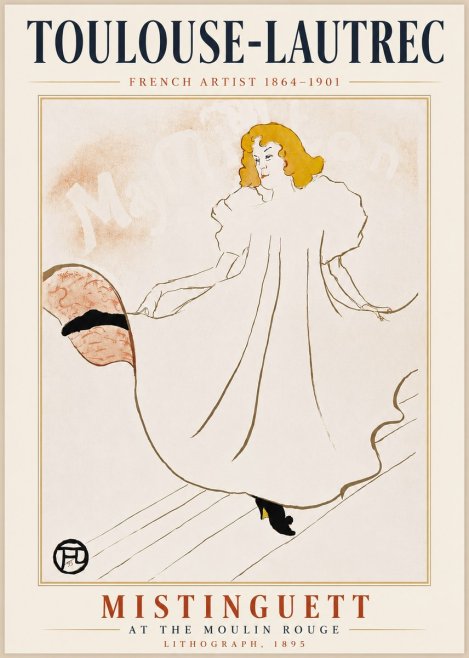 Toulouse-Lautrec Mistinguett at the Moulin Rouge No5 - Póster