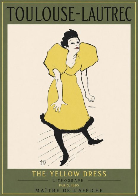 Toulouse-Lautrec The Yellow Dress No2 - Póster