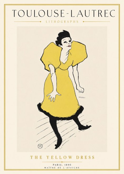 Toulouse-Lautrec The Yellow Dress No5 - Póster