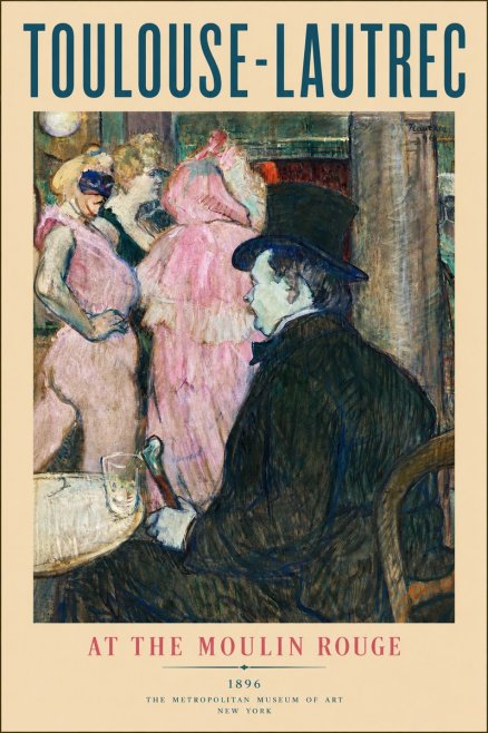 Toulouse-Lautrec At the Moulin Rouge VIII No2 - Póster