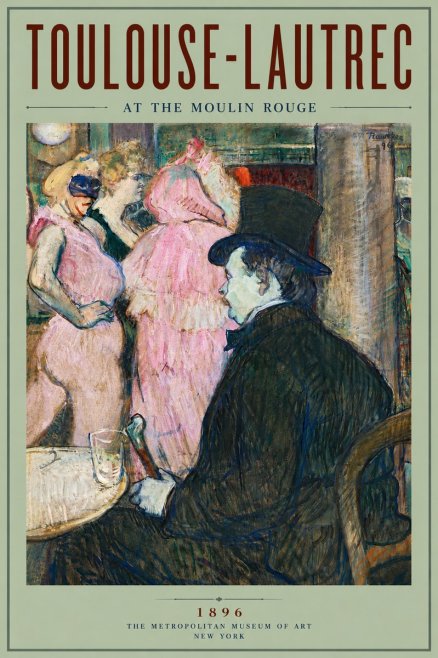 Toulouse-Lautrec At the Moulin Rouge VIII No6 - Póster