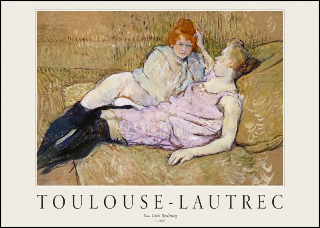Toulouse-Lautrec Two Girls Reclining No1 - Póster