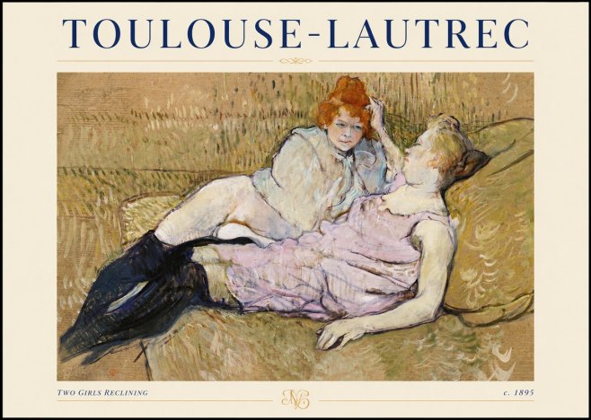Toulouse-Lautrec Two Girls Reclining No4 - Póster