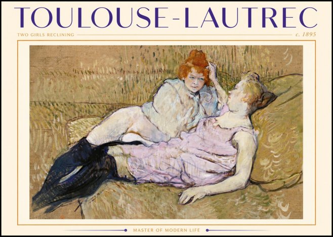Toulouse-Lautrec Two Girls Reclining No5 - Póster