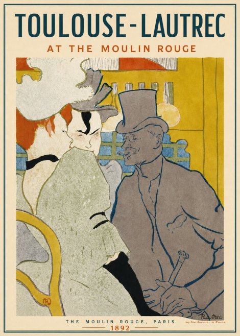 Toulouse-Lautrec At the Moulin Rouge IX No3 - Póster