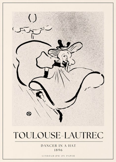Toulouse-Lautrec Dancer in a Hat No1 - Póster