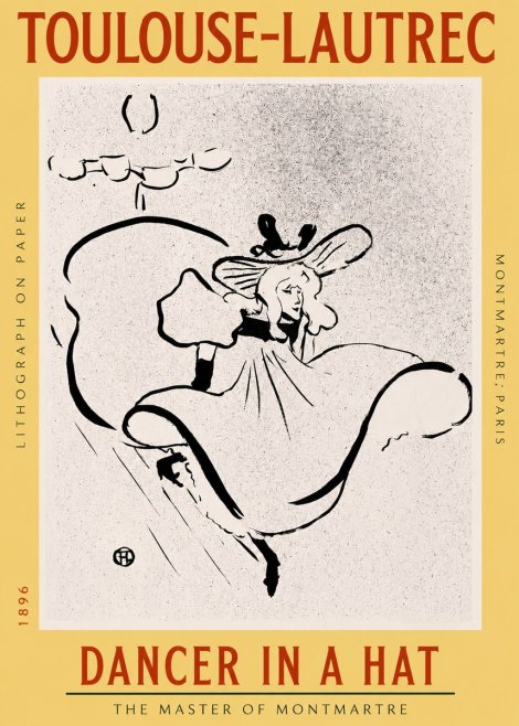 Toulouse-Lautrec Dancer in a Hat No2 - Póster